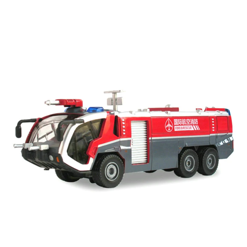 1:50 Toys Car Model Alloy Diecast Airfield Water Cannon Water Fire Rescue Truck Cars Collection Gift for Kid Hobby Toy Boys B116