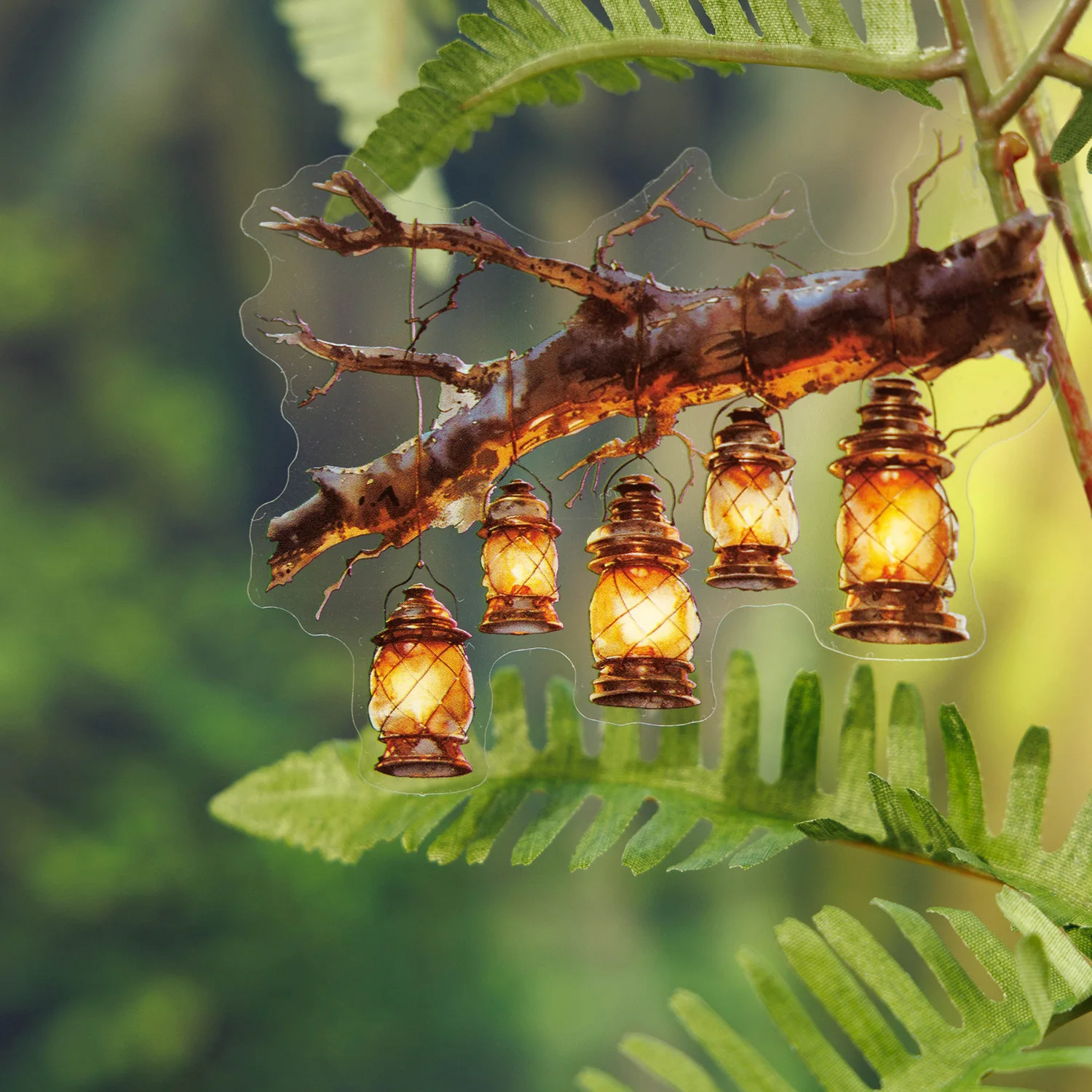 Flickering Lights Series Vintage Plant Landscaping PET Sticker Creative DIY Journal Material Collage Scrapbooking Stationery