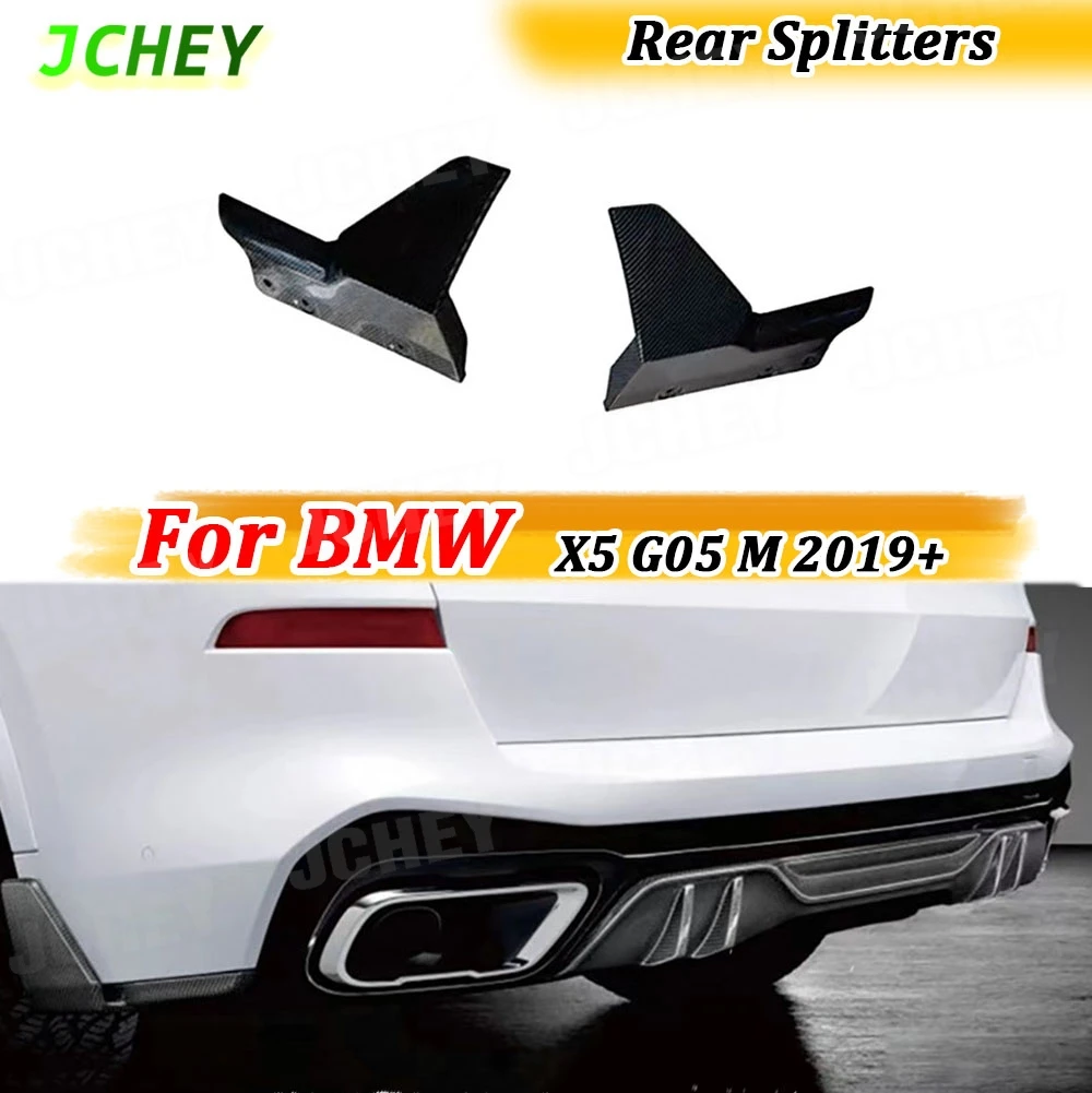

JCHEY Rear Bumper Lip Splitters Flaps Spoiler Carbon Fiber For BMW X5 G05 M Sport 2019+ ABS Fender Skid Plate Car Body Kit