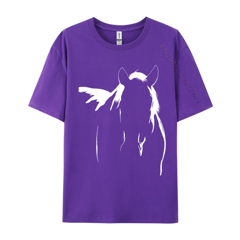 Horse Silhouette Art Design T-Shirt For Men Custom Fall Luxury Designer T-Shirts On Sale Casual Tops Tees Pure Cotton