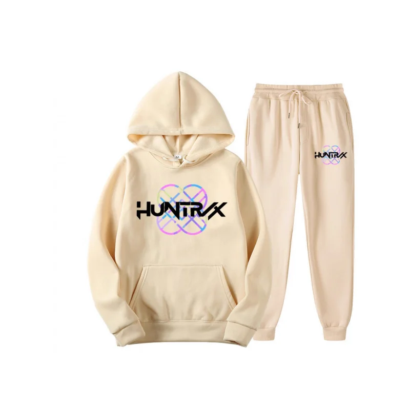 2025NewKPop Demon HuntersHunter x Hunter Conjunto de moletom unissex estampado estilo europeu e americano