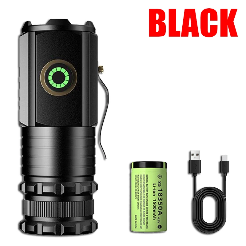 KDULIT High power 3 led mini led taschenlampe 2000lm sst20 tragbare edc fackel TYPE-C wiederauf ladbare ip68 camping laterne mit schwanz magnet 6