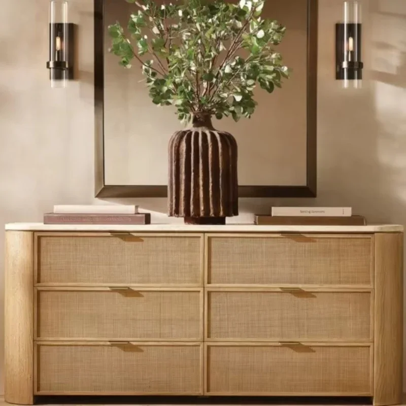 

Luxury modern cabinets bedroom living room interior furniture travertine 6 drawer dresser sideboard