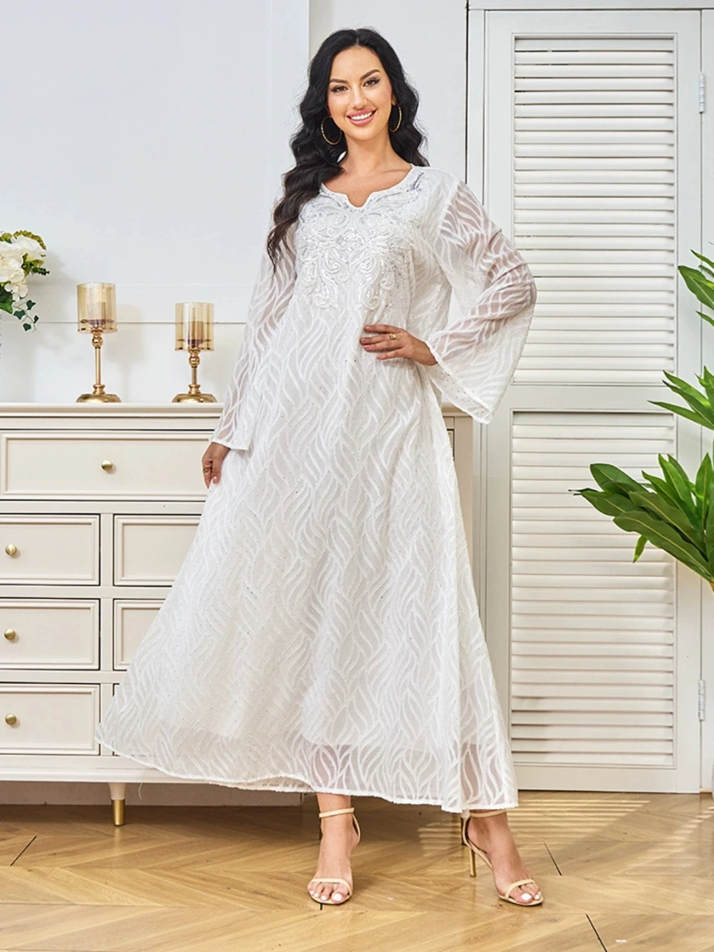 

Ближневосточное нижнее женское роскошное модное новое стильное вечернее платье с бриллиантовыми бусинами, мусульманское исламское платье Саудовской Аравии