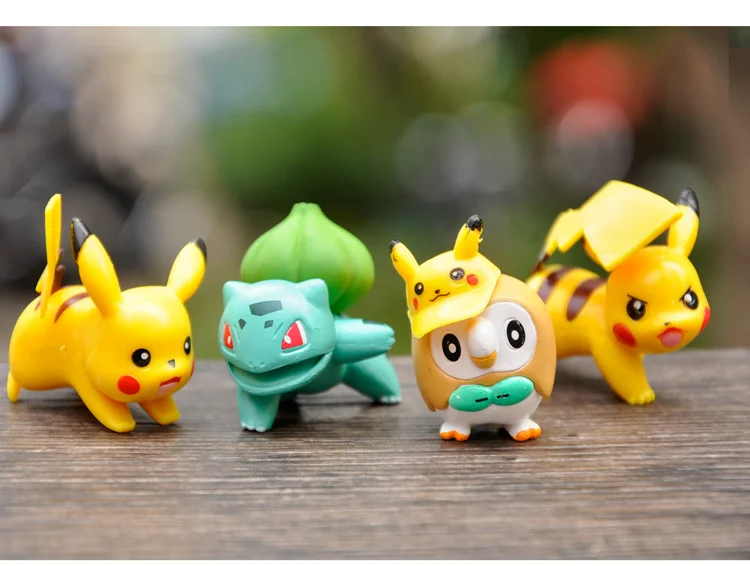 Scatola Sorpresa con Piccole Figure Pokémon all'Ingrosso, Psyduck Pikachu Squirtle, Bambole Anime Kawaii, Ornamento da Scrivania