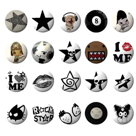 Bilashmart Y-Yoshitomo N-Nara Y2K Aesthetic Soft Button Pins Funny I Love D-Domo Badges Button Pin Handmade Brooch For Clothes Badge