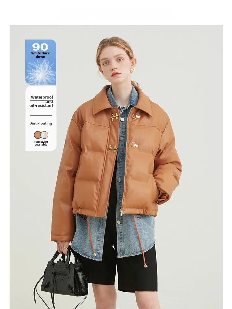 

VEGA CHANG Autumn Winter Women's Commuter Sle down Jaet Smooth Surface Velvet Du down Filling Long Sve Coat