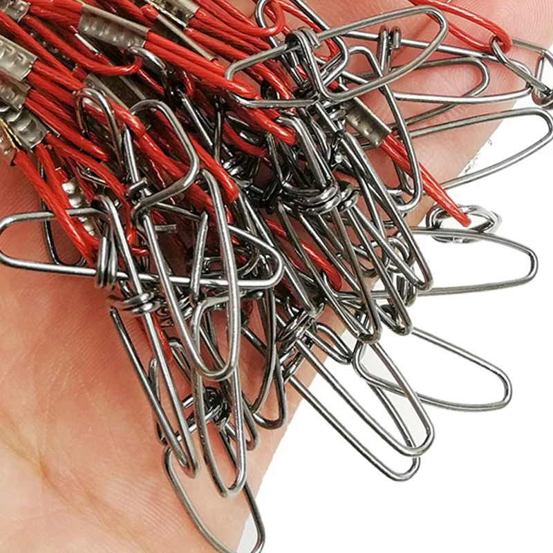 10pcs 1mm Diameter Sea Fishing Wire Leaders 125LB Test Anti-Bite Steel Line for Tuna Carp Lure Tackle Equipment Set Big Game Fis