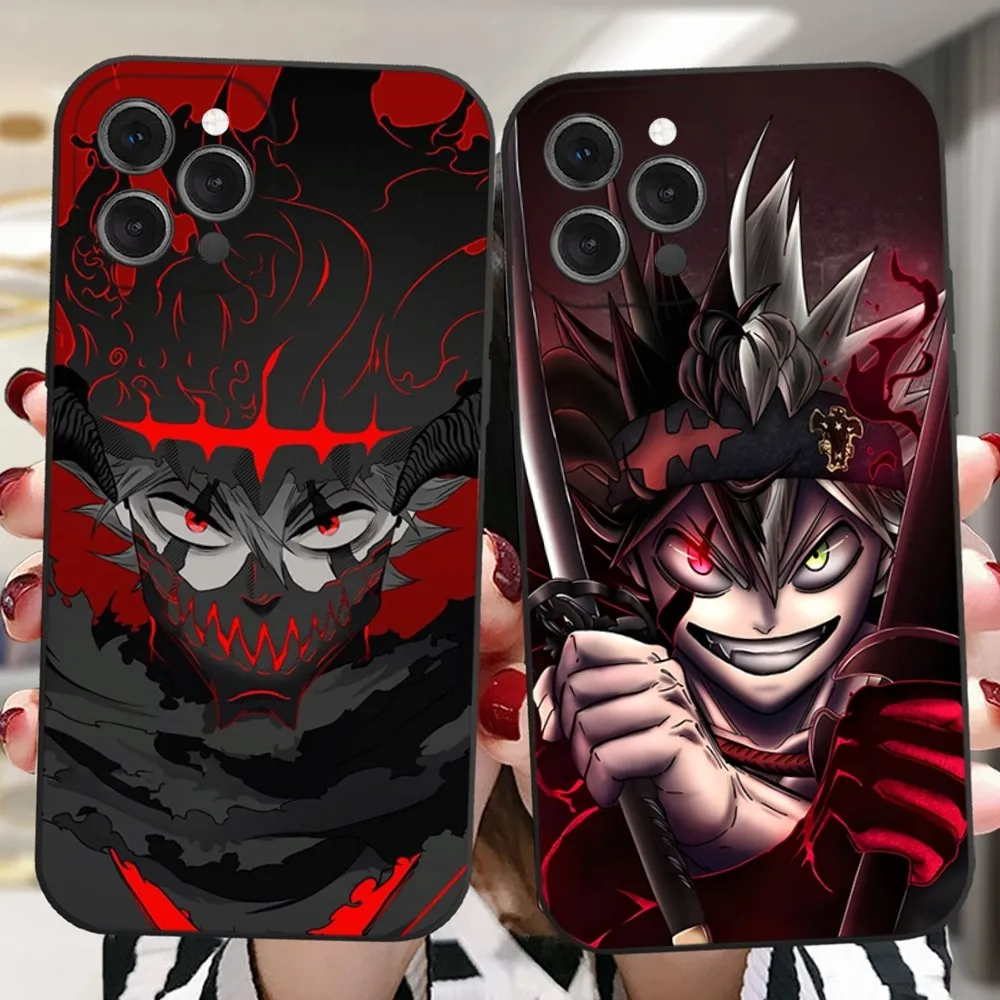 B-Black Clover Asta  Phone Case For iPhone 16,15,14,13,12,11 Plus,Pro,Max,XR,XS,X,7,8 Plus,SE,Mini Silicone Soft