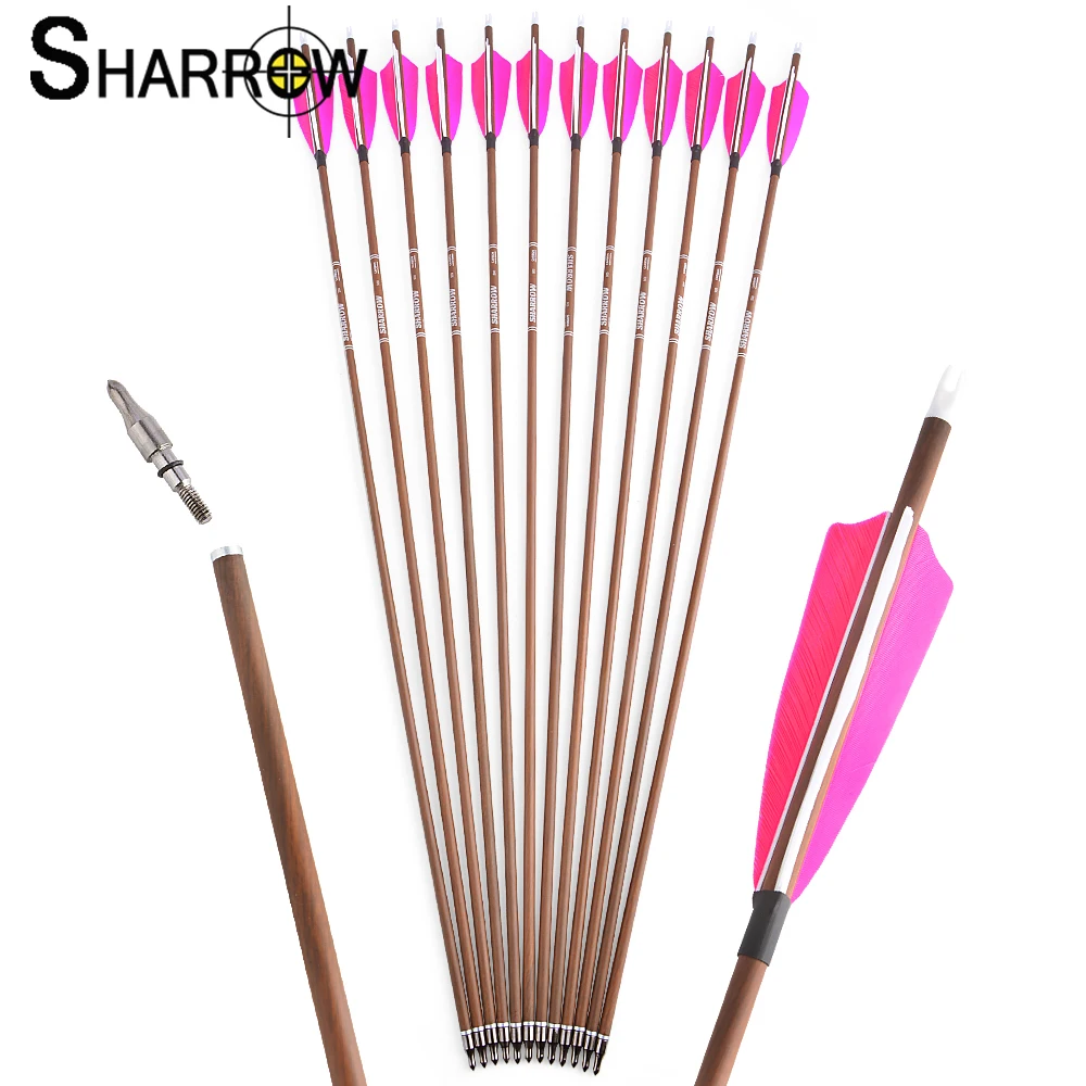 6/12pcs Bow Arrows Carbon Arrow Compound/Recurve Bow and Arrow Archery Hunting bow ID 6.2mm Shooting Sport   Detachable Arrow