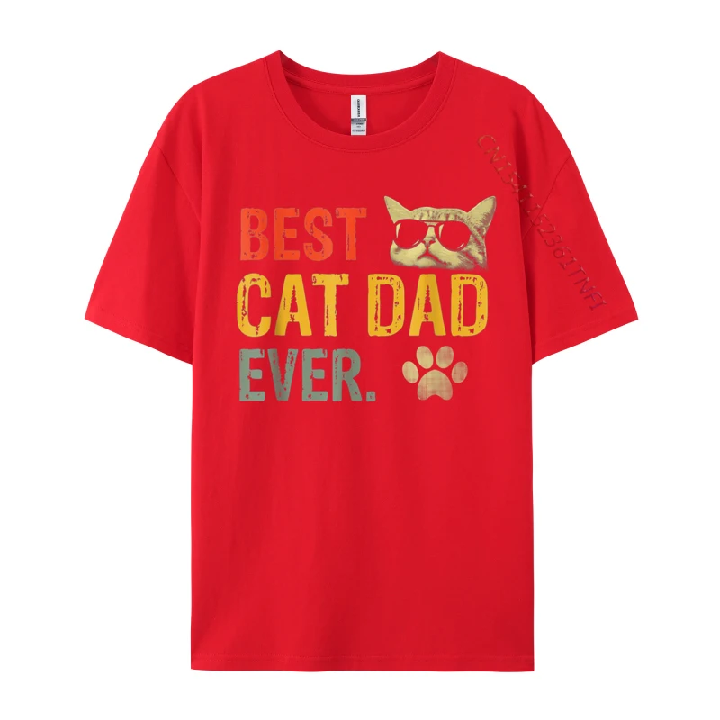 Vintage Best Cat Dad Ever Cat Daddy Normal T Shirt Brand Crew Neck Casual Cotton Adult Luxury Designer T-Shirts Casual