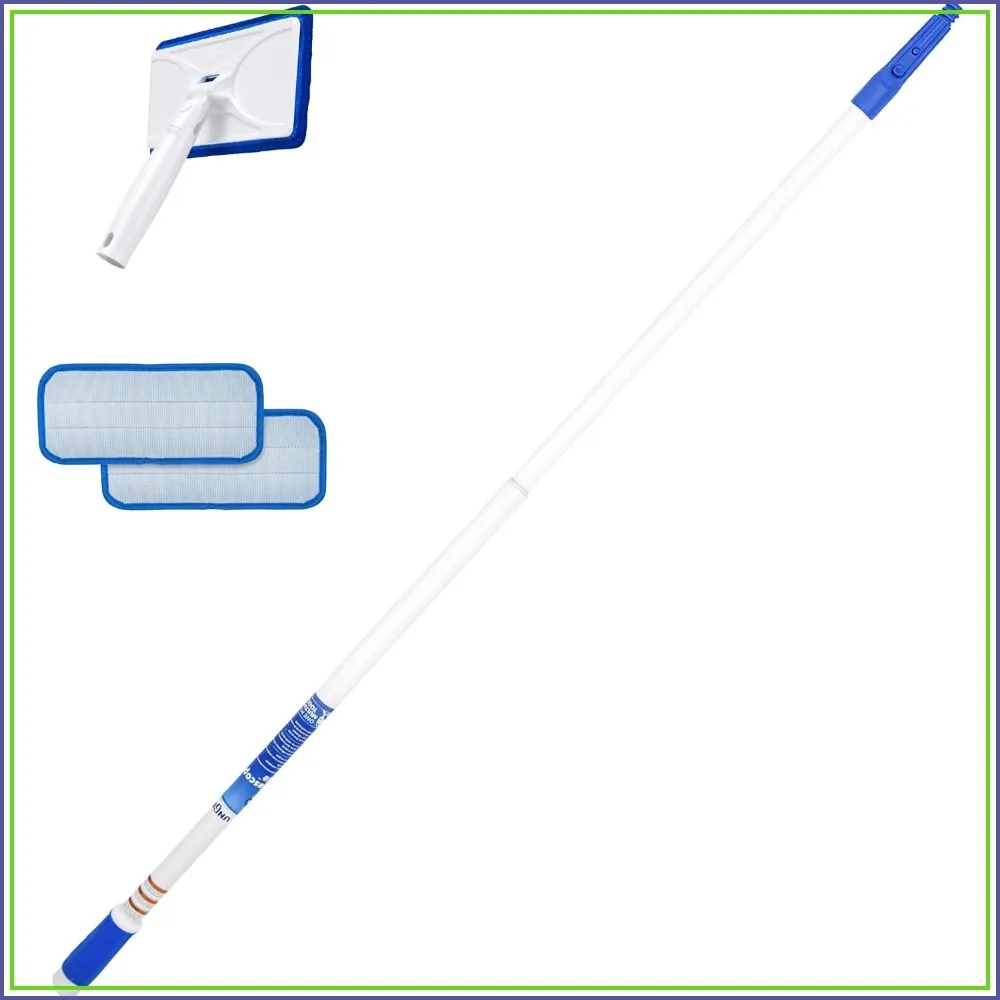 

Unger Speed Clean Window Cleaner with 4ft Pole and Reusable Pads, Indoor Household Cleaning Supplies, Attracts Dust and Dirt