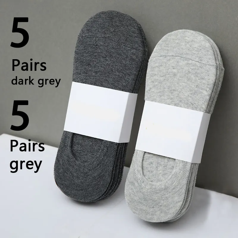 10 Paar einfarbige Herrensocken aus Pappe, atmungsaktive Sportsocken, lässige Bootssocken, bequeme Baumwoll-Knöchelsocken, Größen 38–44 – Detail 9