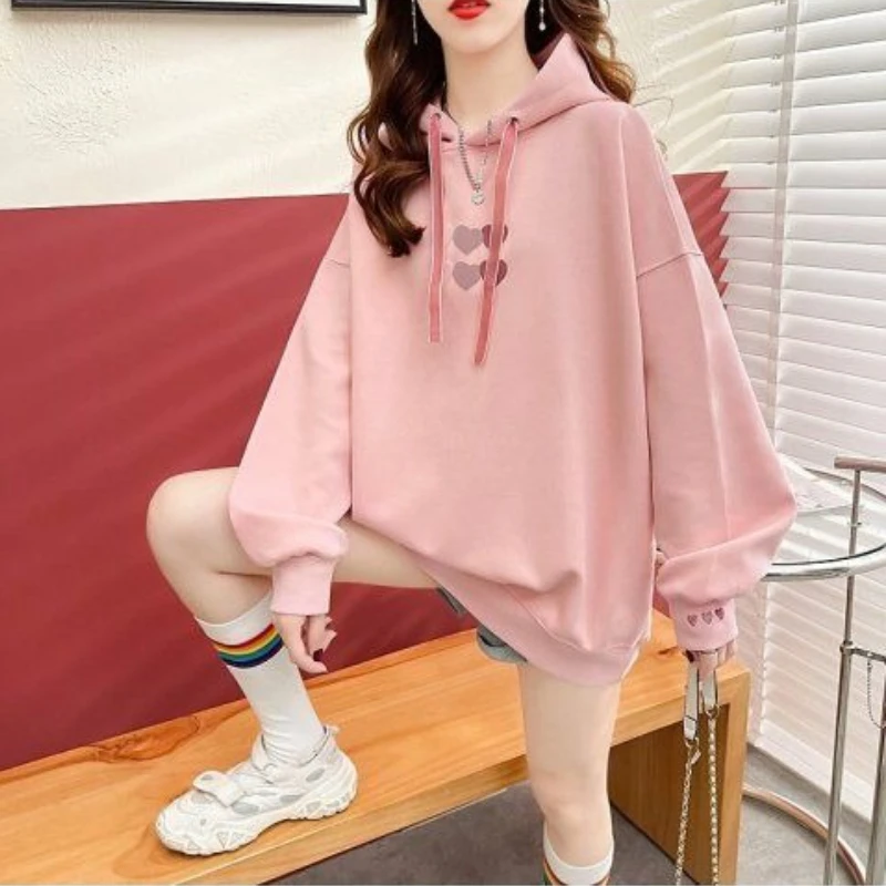 Mode coréenne Baggy femme hauts à capuche printemps et automne vêtements d'extérieur en Promotion nouveauté Emo Kpop sweat à capuche pour les femmes