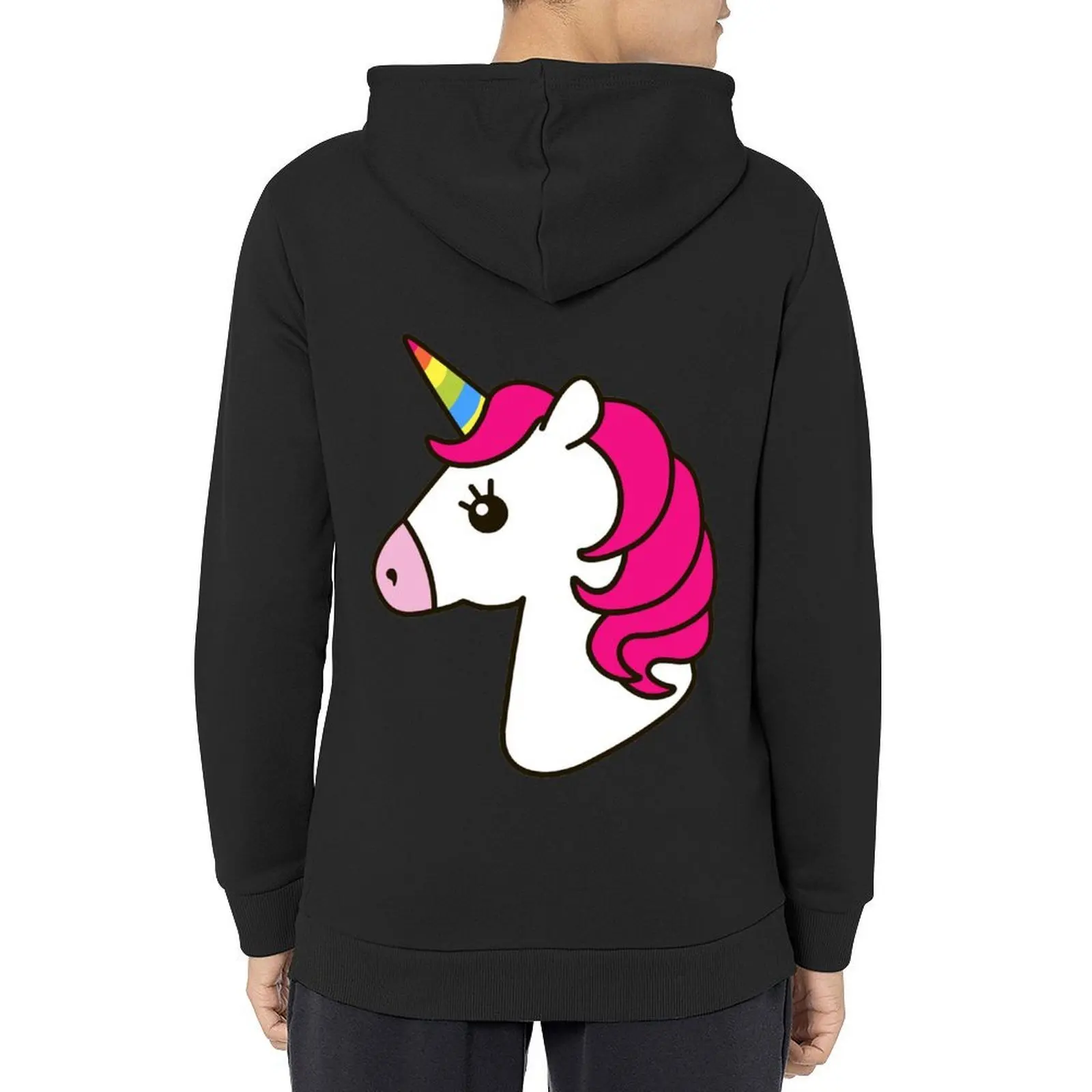

Unicorn Drawing Cartoon, unicorn, unicorn, chibi, head Hoodie japanese style men's coat hoodie man