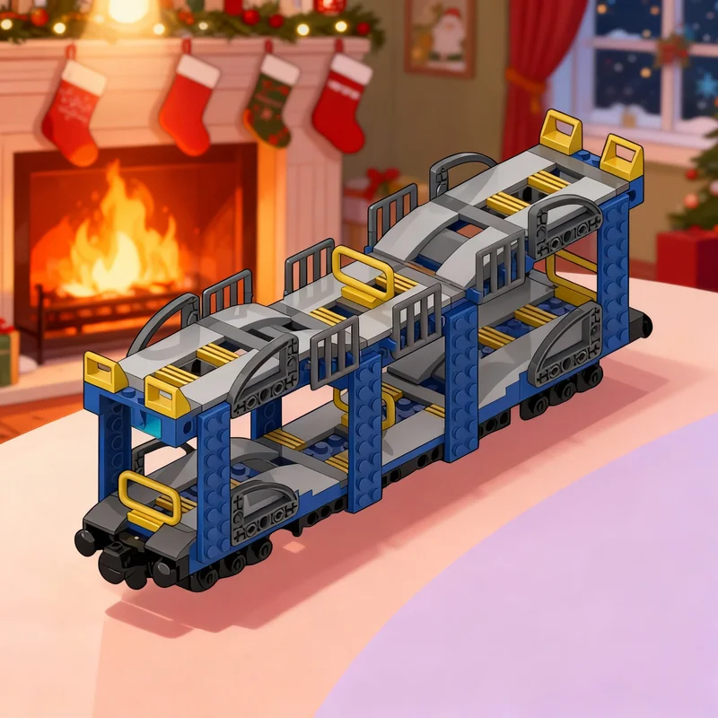 368pcs MOC Railway Car Transport Train Supplemental Model Building Blocks Christmas Gift Brick DIY Education Collection Art