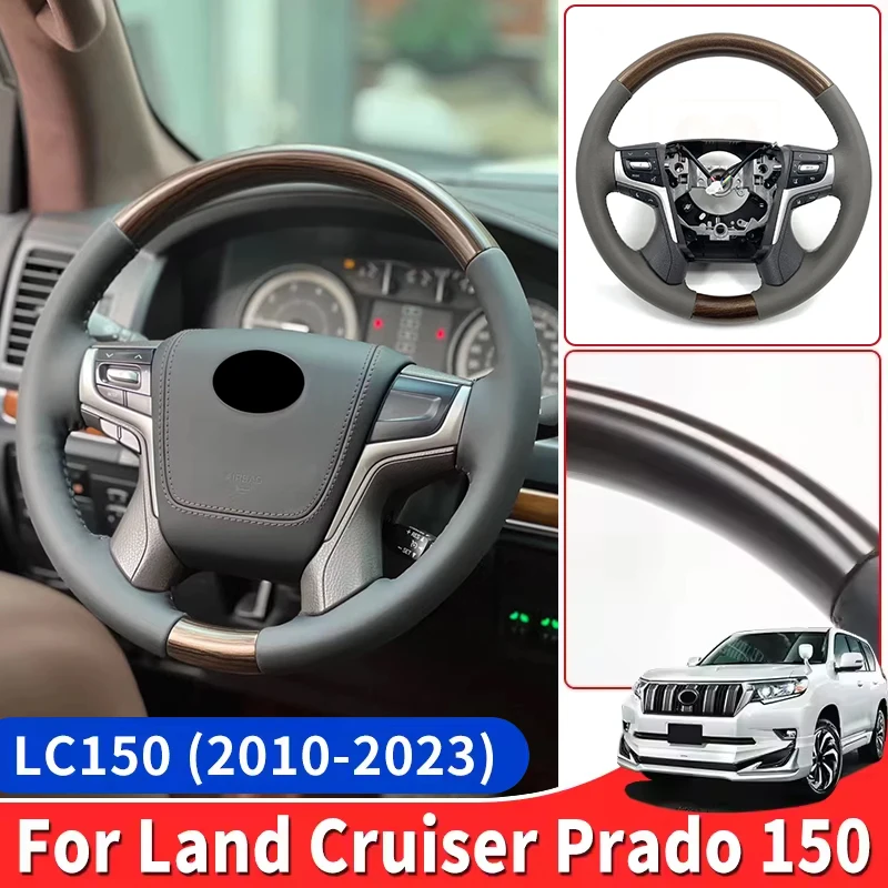 Upgrade Leather Wooden Steering Wheel for Toyota Landcruiser Land Cruiser Prado LC 150 200 LC200 FJ200 LC150 FJ150 2008-2023