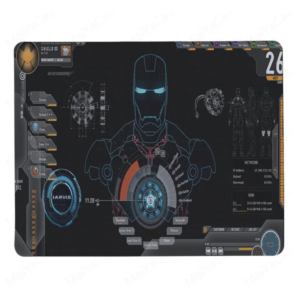 Anime Gaming Mouse Pad  Non-Slip Computer Mouse Pad Deadpool iron Man Gaming Mousepads 18cm*22cm*0.2cm