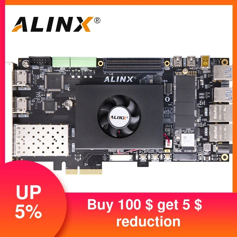 ALINX AXU4EV-P: Xilinx Zynq UltraScale + MPSoC ZU4EG FPGA لوحة تطوير AI PCIe3.0 H.265 Automotive ADAS Vitis-AI