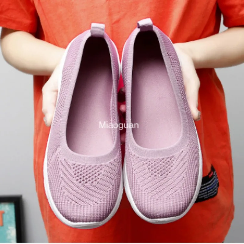 Casual 2023 New Women Sneakers Fashion Socks Shoes White Summer Loafer Knitted Vulcanized Shoes Female Round Head Tenis Feminino