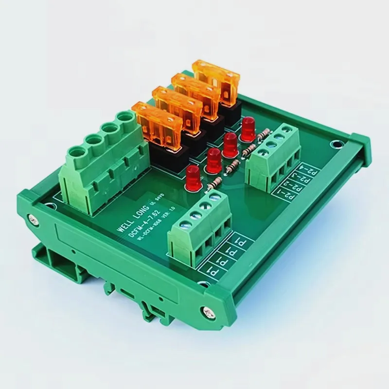 DIN Rail Mount 2 Position Fuse Power Distribution  Module Board,For AC/DC 5~32V.