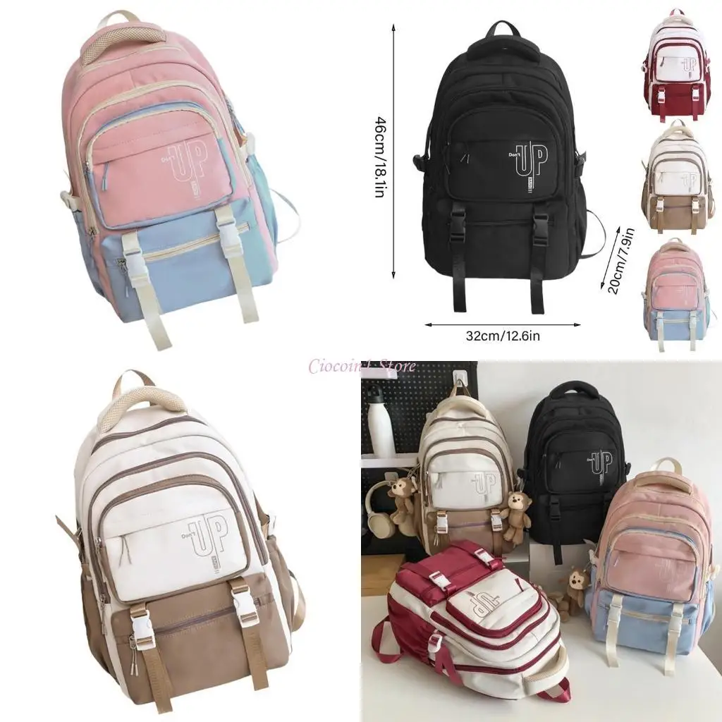 

Y1UB японский эстетический кампус Nylon рюкзак средняя школа старшеклассника большие блюда сумки для книжных перевозок. Сумка