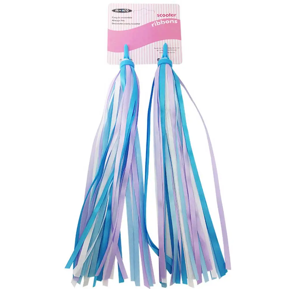

2 Pcs Blue Bike Bell Strap Kids Accessories Small Streamers Ribbons Handlebar Shiny Tassel Girly Decorations Colorful Gifts