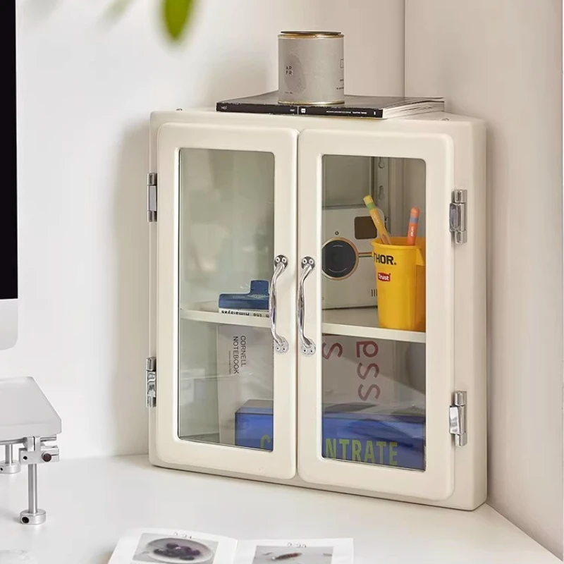 

Настольный шкаф для хранения в японском ретро-стиле, треугольный угловой стеллаж с прозрачными стеклянными полками