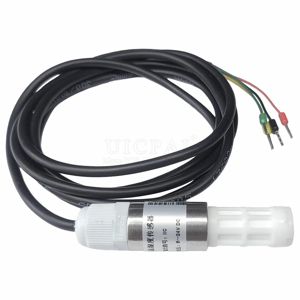 RS485 SHT40 Temperature Humidity Sensor Probe Cable PE Shell Digital Capacitance Sensors for Greenhouse 2M Length I2C Output