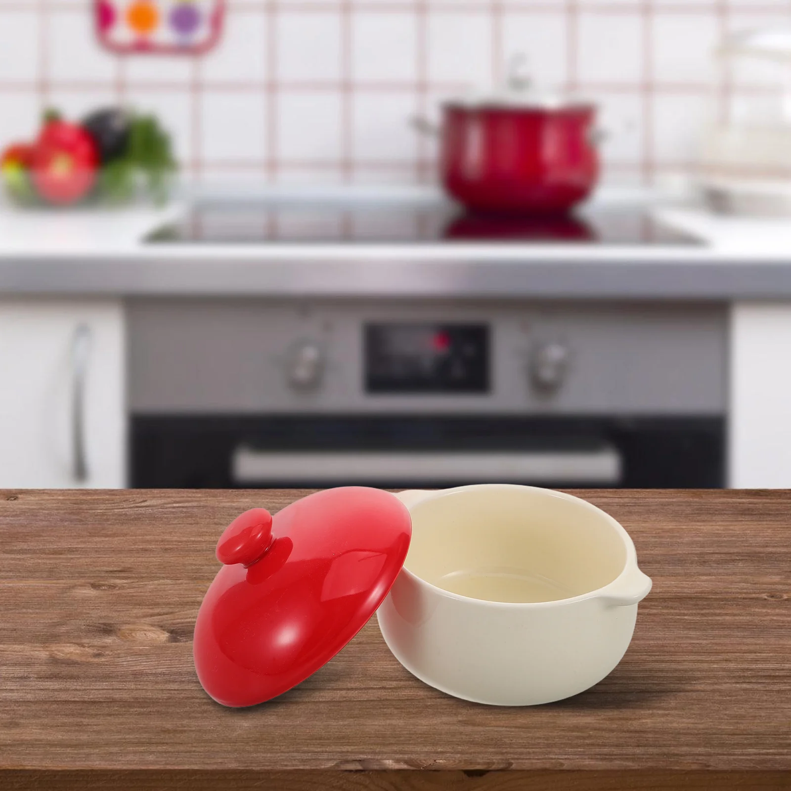 

Small Ceramic Bowl for Breakfast Yogurt Or Steamed Eggs Minimalist Style Double Handle Heat Resistant Dishwasher Safe Dining and