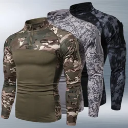 High Quality Men's Uniform Tactical Camouflage Long-sleeved T-shirt Camouflage Outdoor Men's Tactical T-shirt Top