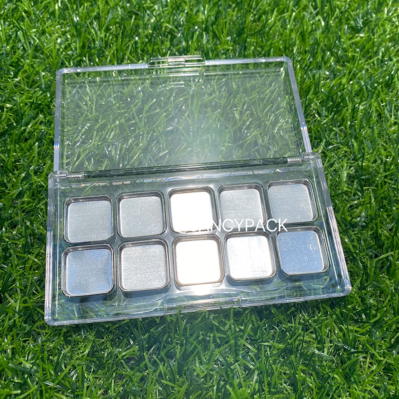 

Clear Square Eyeshadow Case 10 Grids Palette Eye Makeup Storage Box Empty Eyeshadow Dish DIY Eyeshadow