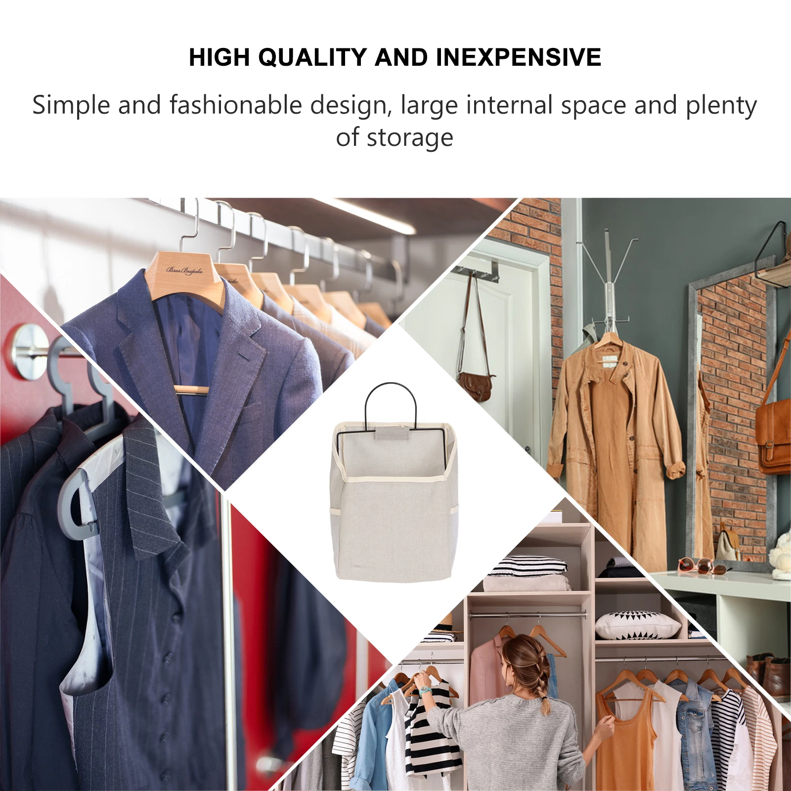 

Wall Storage Bag Laundry Pocket Hanging Clothes Net Mounted Organizer Kitchen Household Wall-mounted Bags