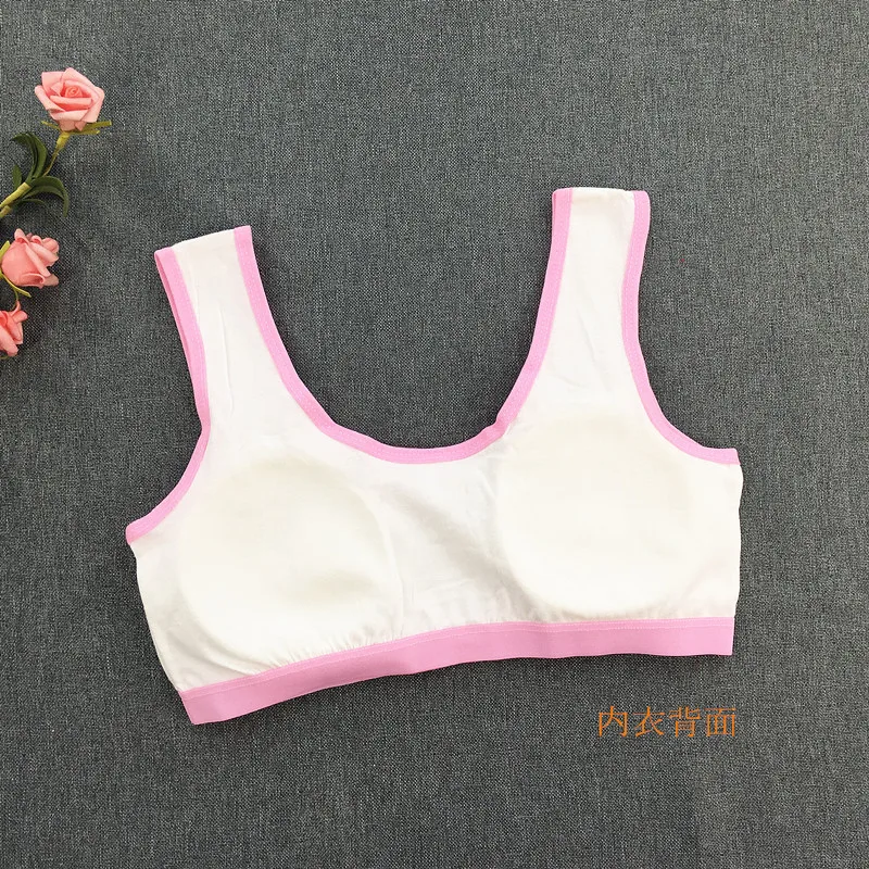 Cute Cartoon Rabbit Printing Girl Development Period Underwear Student Sports Vest Suit Girls Tube Top 8-16Y Training Bra Set