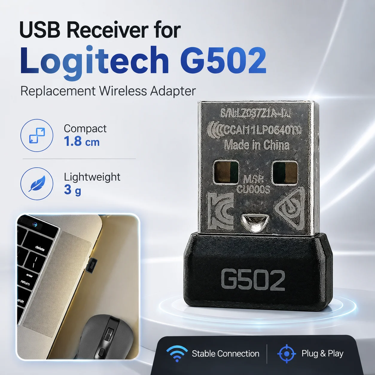 adaptador-usb-sem-fio-24ghz-dongle-usb-para-mouse-sem-fio-logitech-g502-lightspeed