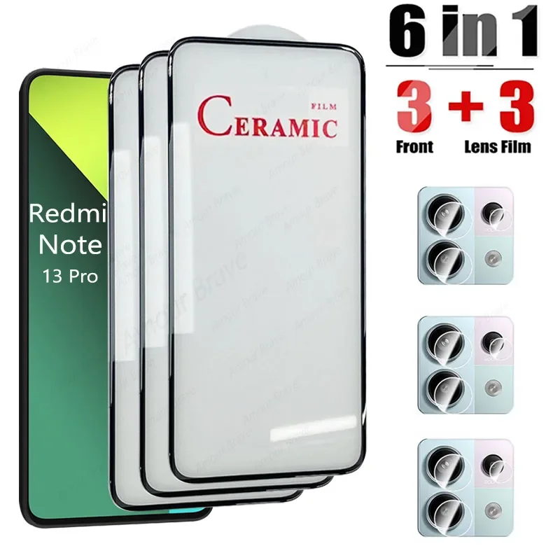 

6IN1 Soft Ceramic Film For Xiaomi Redmi Note 13 12 11 10 9 Pro Plus Redmi Note 12 Turbo Screen Protector For Redmi Note 13 Film