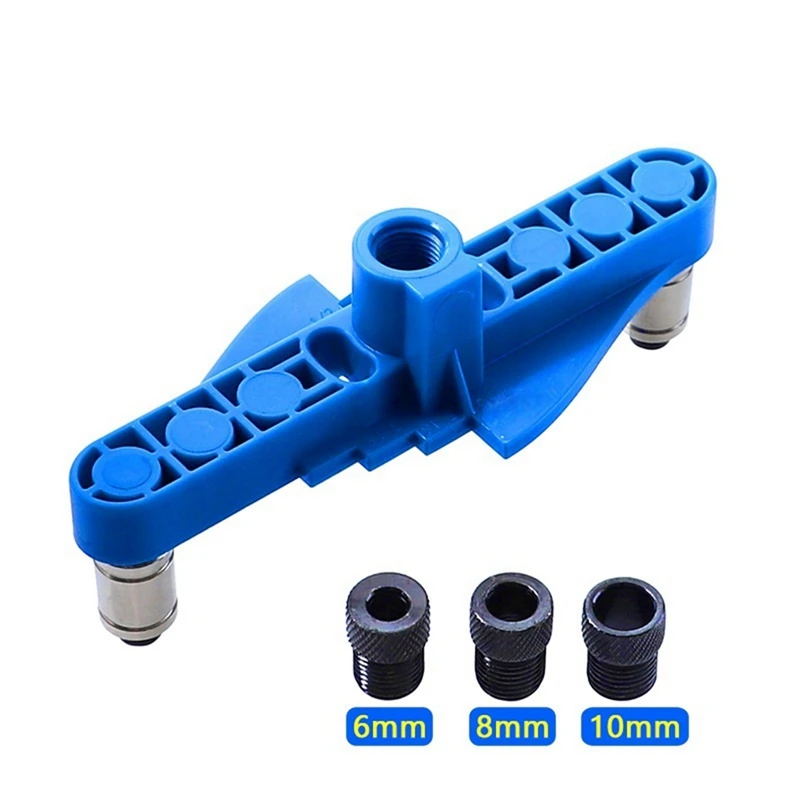 

1Set 2-In-1 Straight Hole Punching Locator Sets Round Tenon Punch DIY Woodworking Tools Blue