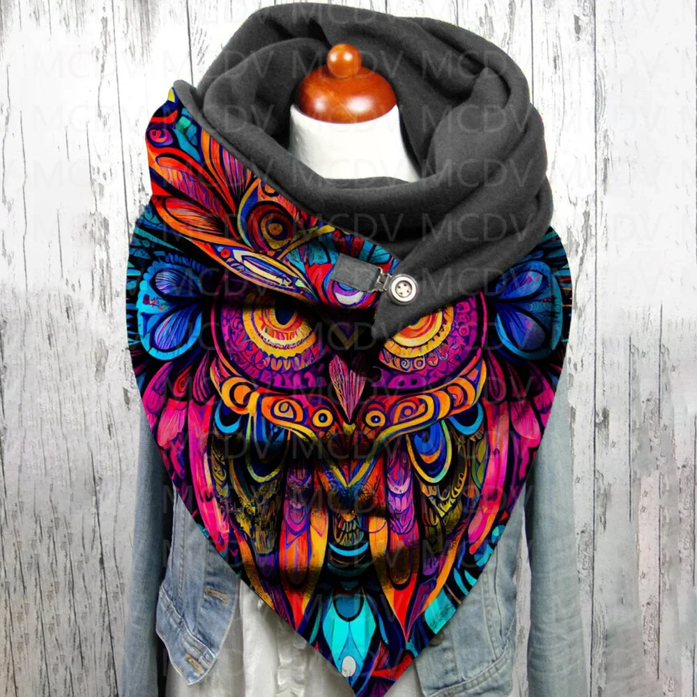 Owl 3D Printed Casual Scarf And Shawl for Women Warm and Comfortable Scarf 04