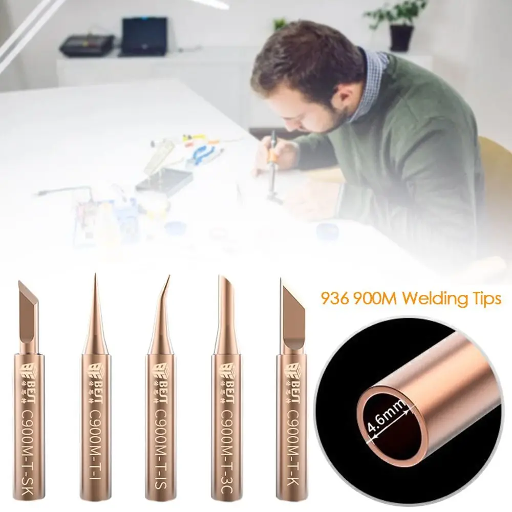 

Oxygen-free Copper 936 900M Welding Tips Lead Free Non-stick Tin Soldering Iron Head Searing Iron Tips Soldering Accessories