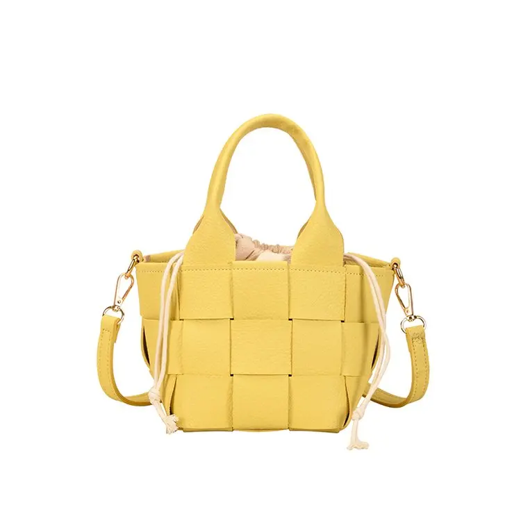 

Осенняя тканая большая сумка 202, женская сумка-ведро из искусственной кожи, регулируемый ремень, корзина для овощей, повседневная легкая сумочка для пригородных поездок