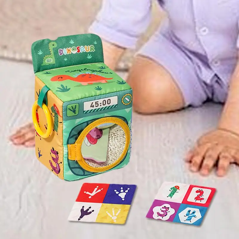 เด็กกล่องกระดาษทิชชู Sensory ของเล่นเครื่องซักผ้ารูปร่างการ์ตูน Crinkle กระดาษเด็กการเรียนรู้ Playset นุ่ม Chewable กล่องกระดาษทิชชู