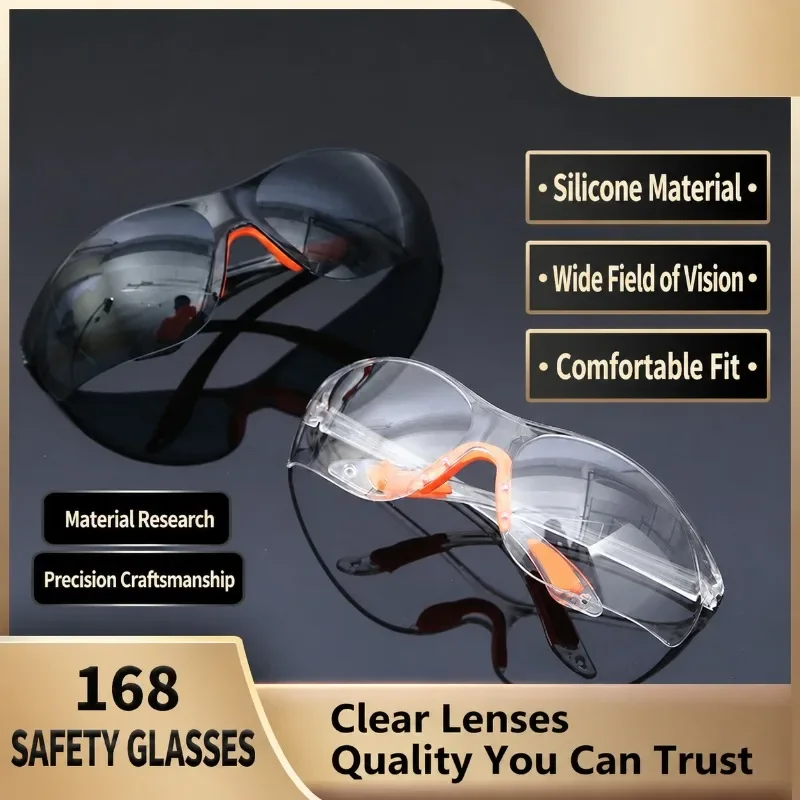 Impact Resistant Safety Goggles with Transparent PC Lens Soft Nose Bridge for Cycling Welding Eye Protection Labor Work