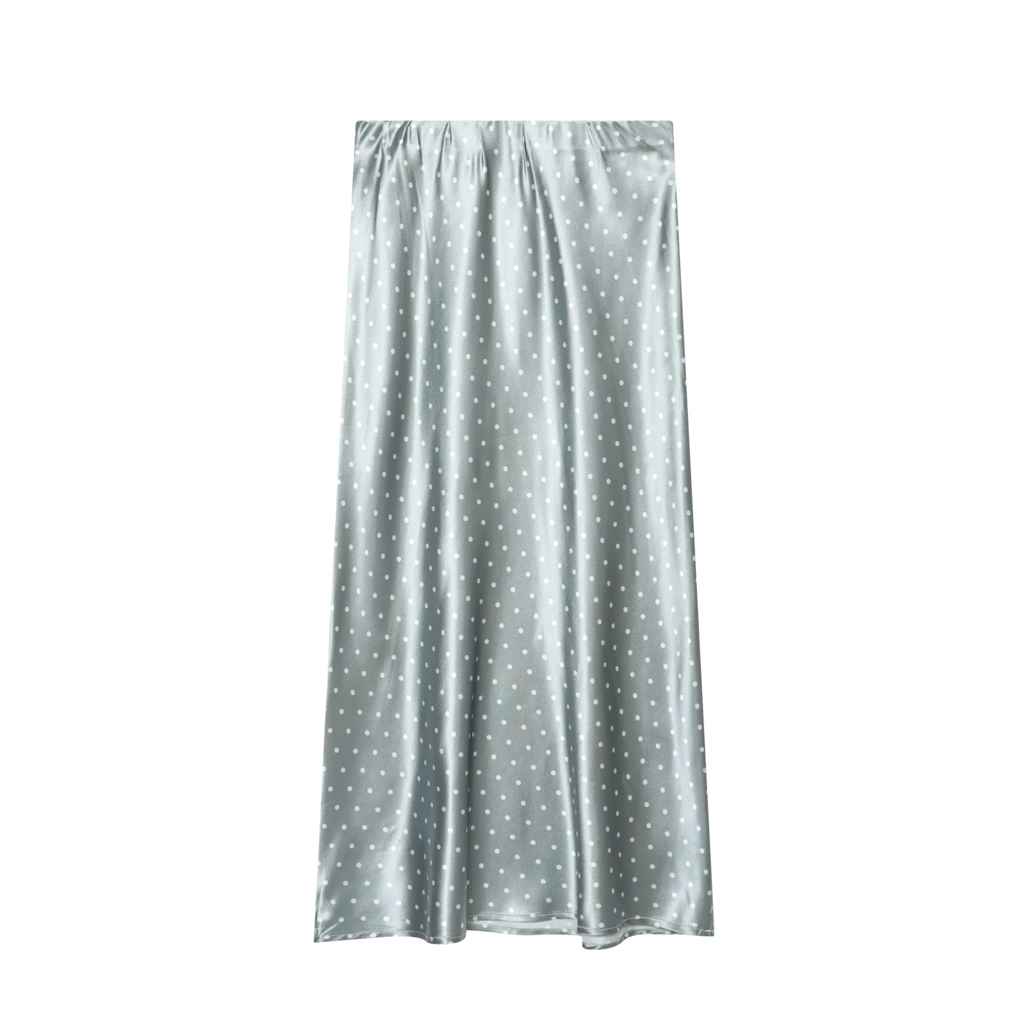 Eleganter Gepunkteter Satin-Midirock für Damen Hochgeschnittener Schicker Streetwear Sommer Neue Mode Damen Elastischer Hochbund-Rock – Detail 10