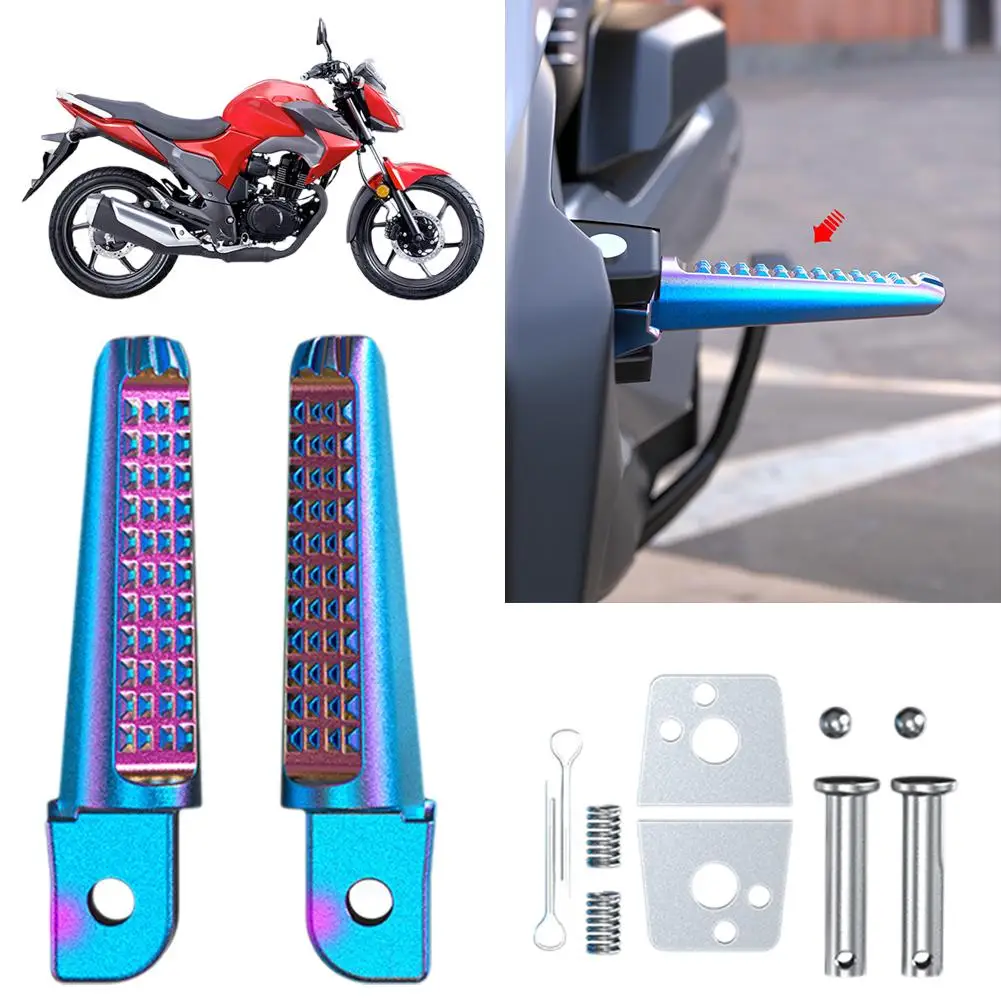 1 Pair Foot Peg Anti-Slip Rear Foot Rider Rests Aluminum Alloy Motorcycle Rear Footrests For Honda Phantom 150 CB190R For Y I0I8