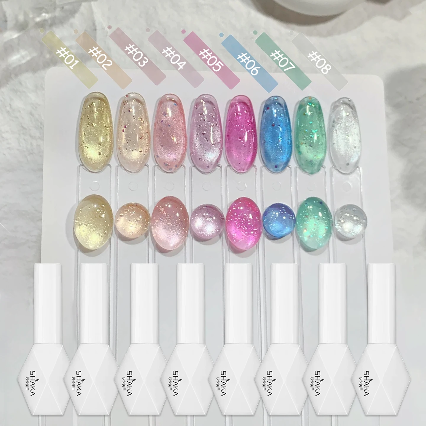 1pcs SHAKA Pearl Chipped Cat Eye Gel Nail Polish Macaron Light Pearl Daily Gentle Whitening Versatile Nail Enhancement Supplies