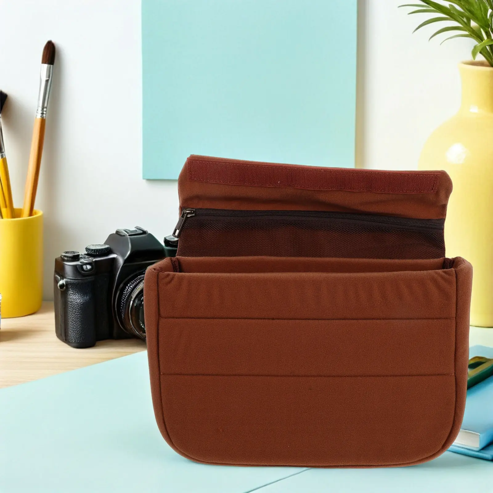 Camera Inner Bag Polyester Protective Insert Adjustable Compartment Design Dslr Camera Storage Travel Photography Organizer
