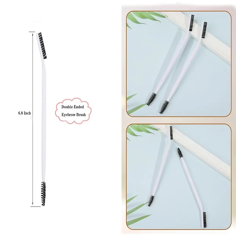 Washable Makeup Tool Eyebrow Brush for Grooming Brows Portable Spoolie Brush Double Eyebrow Eyelash Shaper Women Girls