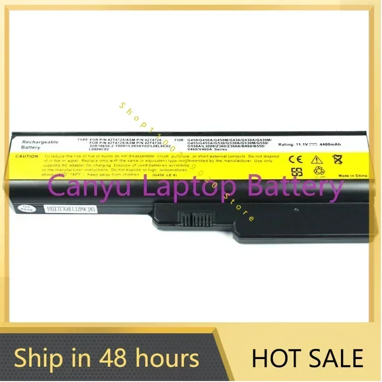 2024 For Lenovo G450 V460 G455 Z360 G430 G360 B460e L3000  Battery Laptop battery