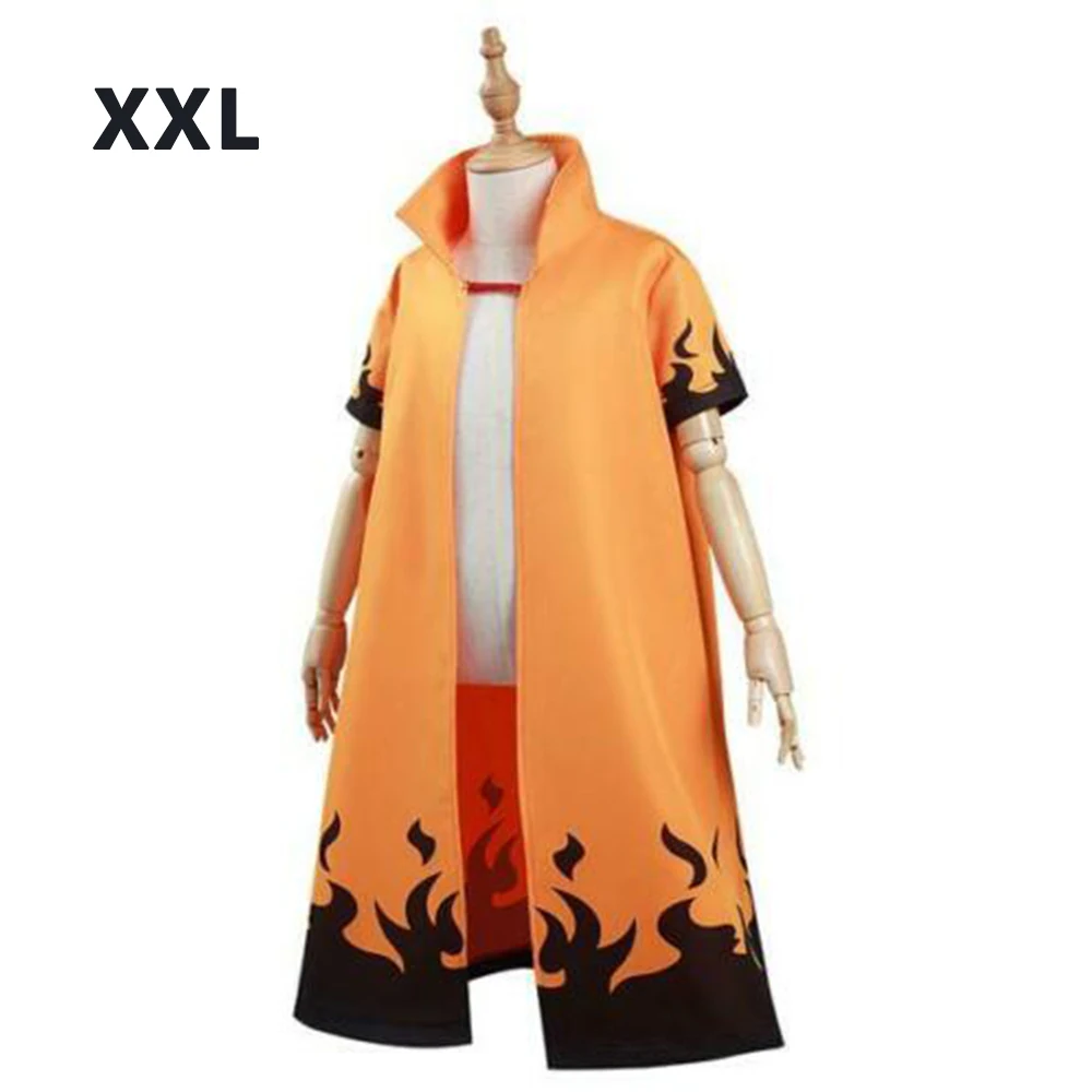 Animer Naruto Shippuden Six Generation Hokage Cosplay Cloak Robe Yellow Cape Dust Coat Unisex 6th 7th Hokage Namikaze Uniform