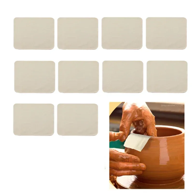 Juego de 10 Herramientas para Recortar Arcilla, Alisar Arcilla, Limpiar Bordes de Maceta, Paño Suave para Cerámica, Herramienta para Moldear Arcilla